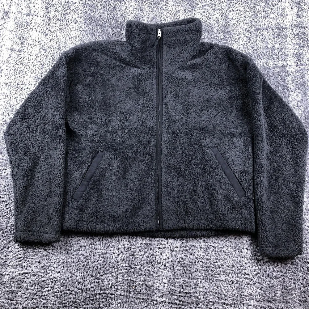 The North Face‎ Sherpa Fleece Jacket Womens XL Gray Full Zip Pockets Warm Cozy